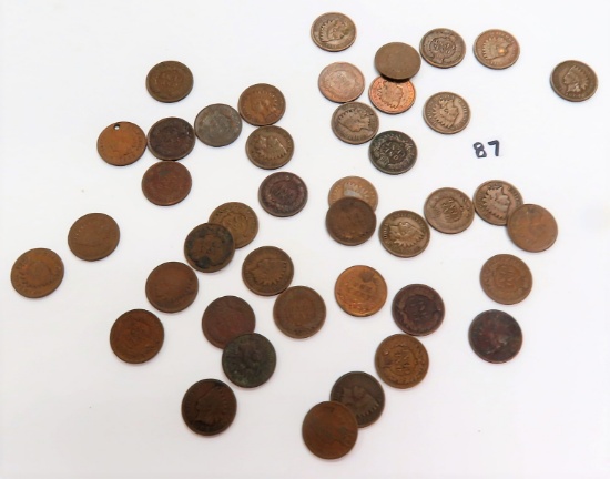 Forty-Two (42) Indian Head Cents, Estate Find! Date Range 1900-1908. All One Money
