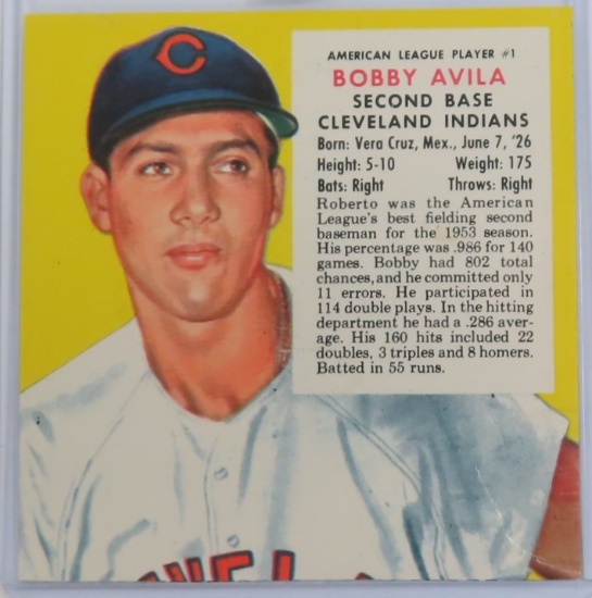 1954 Red Man Tobacco Bobby Avila Card #1