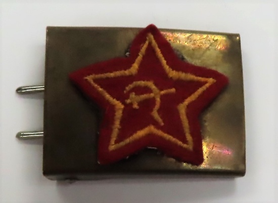 Belt Buckle with attached soviet star patch.
