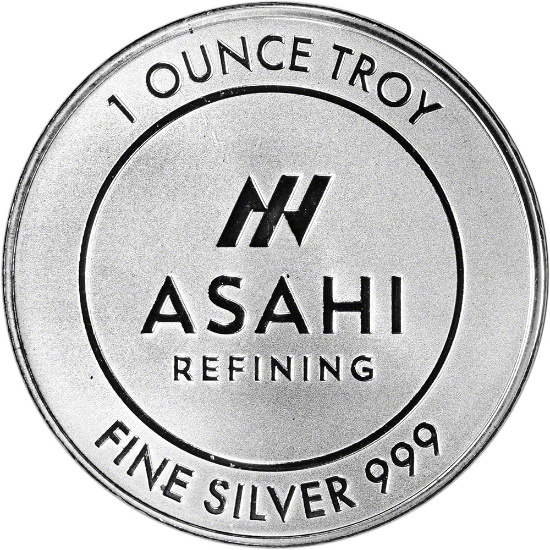 Asahi 1 Oz Silver Round, .999 Fine Silver