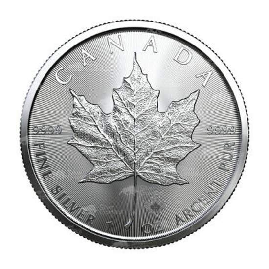 2022 1 oz Canadian Silver Maple Leaf .9999 Fine $5 Coin BU