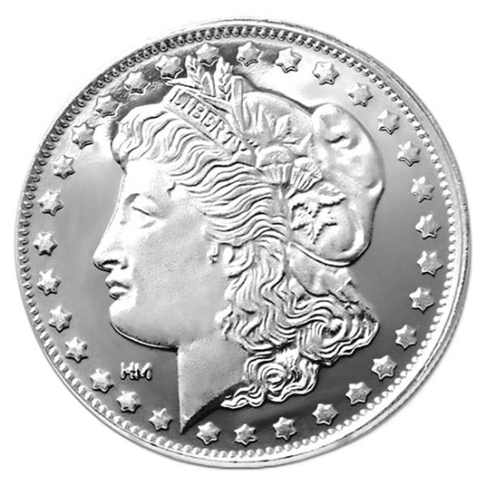 Morgan Head Silver Round - 1 Troy Ounce .999 Pure Silver