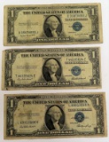 Three (3) 1935 $1 Silver Certificates, All One Money