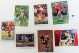 SEVEN (7) Jerry Rice Football Cards, GOAT