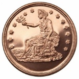 TWO (2) X The Money: One Ounce .999 Fine Copper Seated Liberty Bullion Round. 2X$