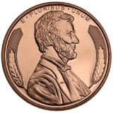 TWO (2) X The Money: One Ounce .999 Fine Copper Lincoln Head Bullion Round. 2X$