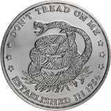 One Troy Ounce .999 Fine Silver: Don't Tread on Me, Established In 1754, Eternal Vigilance.