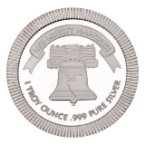 1 oz 999 Fine Silver Stackable Liberty Bell Silver Round. Eagle/Liberty Bell.