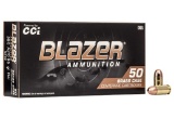 Fifty (50) CCI 380ACP 95GR FMJ BLAZER Ammo, Brass. #5202.