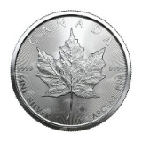 2022 1 oz Canadian Silver Maple Leaf .9999 Fine $5 Coin BU