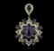 14KT Yellow Gold 28.47 ctw Sapphire and Diamond Pendant, Retail Replacement Value $21,925