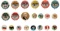 1890's-1940's Non-Sports Pin back Collection of (46) With Dogs, Aviators and Flags. All One Money!