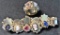 14K GOLD Vintage Multi Stone Ring and Bracelet Set, Total Weight of Both 1.6 Troy Ounces, 49.6 Grams