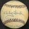 New York Yankees Legends Signed by Twenty Baseball (OAL, Mickey Mantle #7 Logo, Black Stitching)