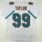 Signed Jason Taylor Miami White Football Jersey Beckett BAS COA