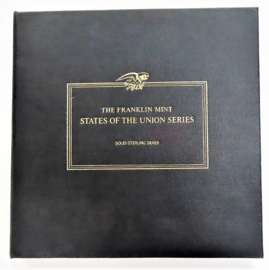 22.5 Ounces Sterling Silver Franklin Mint States Of The Union Series. Sterling Silver Proof Set.