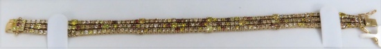 Fancy Color Diamond 14K Bracelet with Two Hundred Thirty-Four (234) dmnds . $44,620 Retail Appraisal