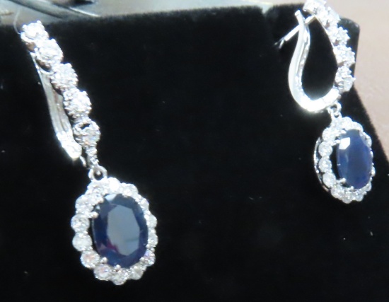 14K Gold Sapphire and Diamond Earrings. $6,920 Retail Appraisal Report by AIGL (4-22-2015)