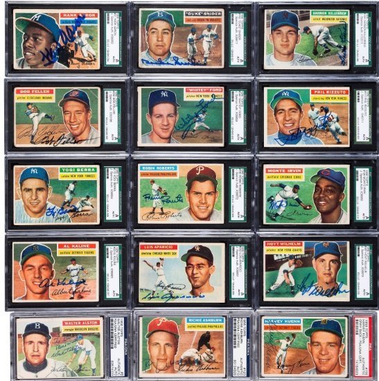 TWO HUNDRED FORTY (240) Signed 1956 Topps Baseball Cards,Partial Set (240/340). All Are Autographed!