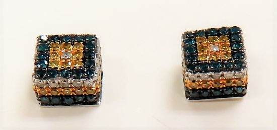 $2236 Appraisal Value: One Pair 10KT White Gold Lady's Combination cast & assembled diamond earrings