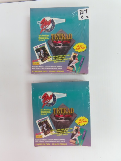 TWO (2) X The Money: 1995 TETRAD Signature Rookies Factory Sealed Boxs, 8 cards per pack, 18 packs