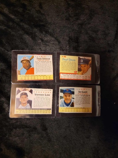 1961 1962 1963 Post Cereal Premium cards Frank Robinson, Vernon Law. hand cut cards