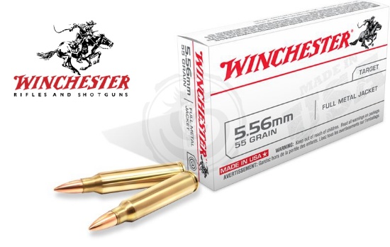 One Thousand (1000) Cartridges: Winchester Ammunition, M193, 556NATO 55 Grain, Full Metal Jacket
