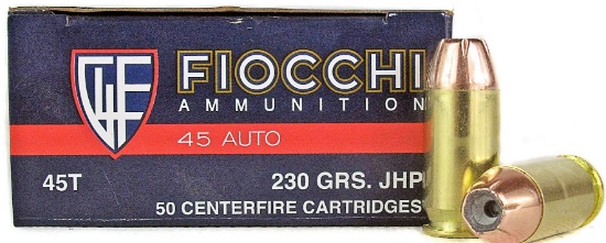 Fifty (50) FIOCCHI 45ACP 230GR, Hollow Point.  # 45T500