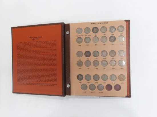 Complete Set of Liberty "V" Nickels in Dansco Album, 1883-1912. incl. Key Dates: 1885, 1886,1912-S