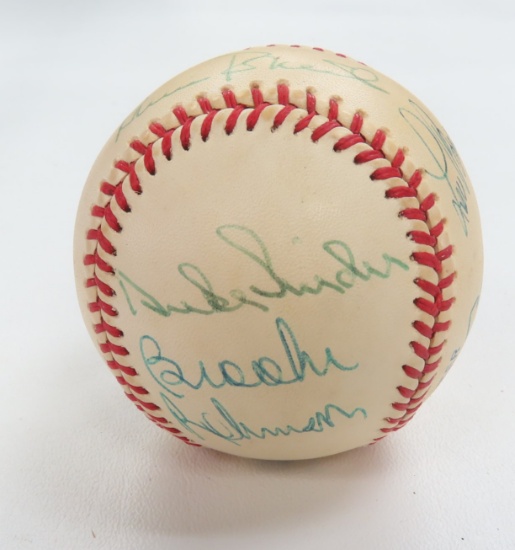 HOFers Signed by Eight (8) OAL Rawlings Baseball with James Spence Full Letter of Authenticity.