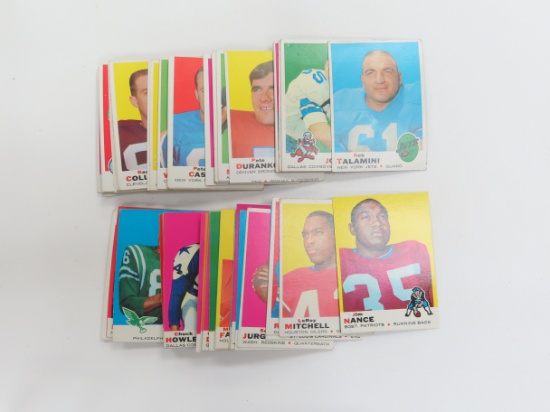 One Hundred (100) 1969 Topps Football Cards inlc. Jackie Smith, Jim Nance, LeRoy Mitchell, Sonny