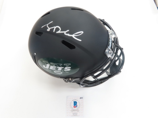 Sam Darnold Signed Full Size Black Jets Riddell Helmet with Beckett COA # K39390, online verify.