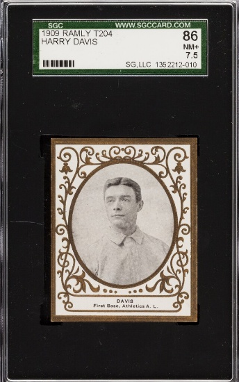 1909 Ramly T204, Harry Davis. SGC Graded 7.5. Investment Grade.