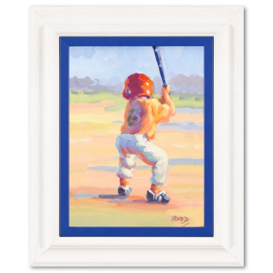 Lucelle Raad, "Slugger" Framed Original Acrylic Painting on Canvas, Hand Signed, JC INV # 5077, flat