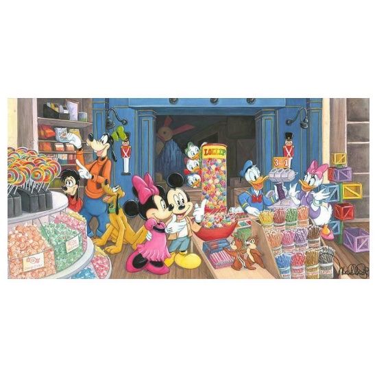 Michelle St. Laurent, "Candy Store " Hand Signed & Embellished LE Canvas from Disney JC#6956 TUBE