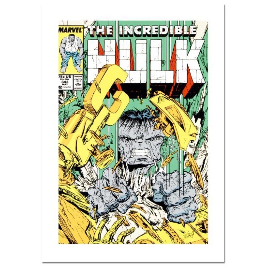 Stan Lee Signed, "The Incredible Hulk #343" Marvel Comics LE Canvas by MacFarlane COA JC#12525 tube