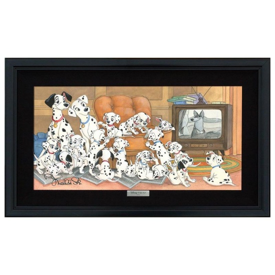 "Family Movie Night" Framed Limited Edition Canvas by Michelle St.Laurent, Disney. JC #2957 $49 SHIP