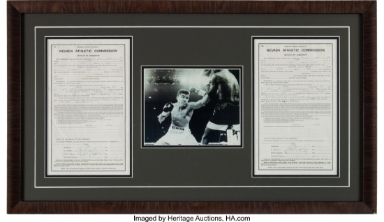 1994 Oscar De La Hoya & Carl Griffith Signed Contract Display, $125 Shipping