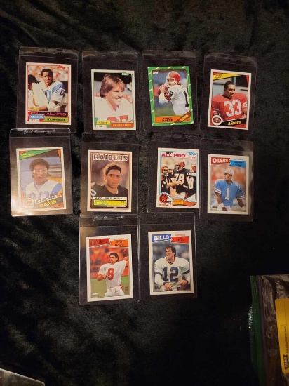 1980s Topps Football HOFer Star Rookie RC card plus Marcus Allen, Eric Dickerson, Bernie Kosar, etc