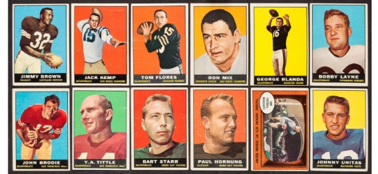 1961 Topps Football Near Set (191/198). Missing #'s 4, 41, 47, 89.