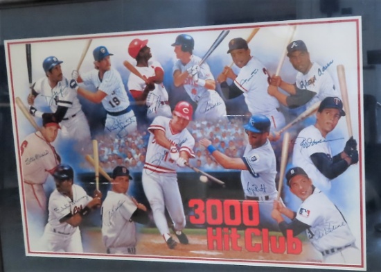 "47"x34" 3000 HIT CLUB Print with Thirteen Signatures. $98 Shipping to Lower 48 States matted/framed