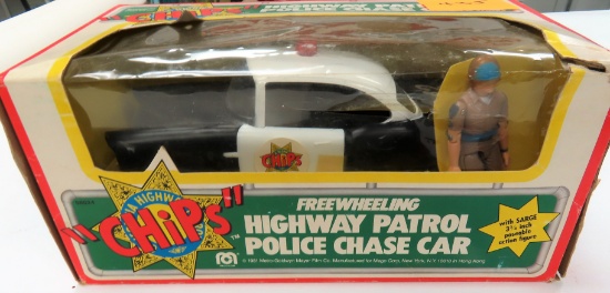 Vintage 1981 Mego CHIPS Highway Patrol Police Chase Car with Sarge, IN BOX