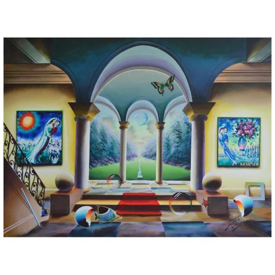 Ferjo "Step Into The Garden" Original Oil Painting On Canvas. $79 SHIPPING