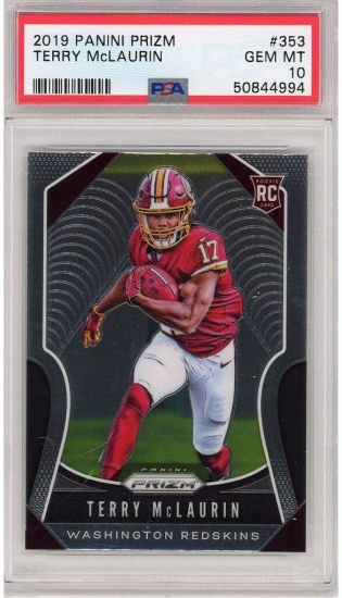 PSA Graded 2019 Panini Prizm Terry McLaurin #353 Rookie RC Football Card PSA 10 Gem Mint
