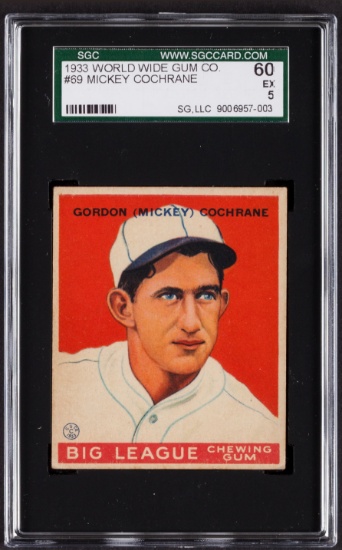 1934 World Wide Gum Mickey Cochrane #69 SGC 60 EX 5