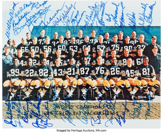1966 Green Bay Packers Team Signed Photograph - Super Bowl I Team