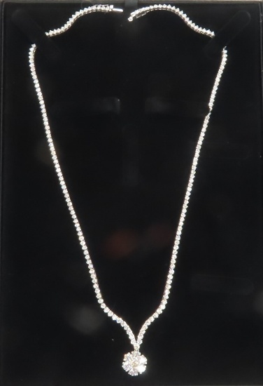 Est. Retail Replacement Value $68,720: 11.20 cts Diamond Weight, 18KT White Gold Necklace. AIGL