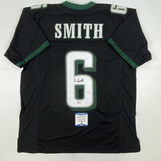 Signed Devonta Smith Philadelphia Black Football Jersey Beckett BAS COA