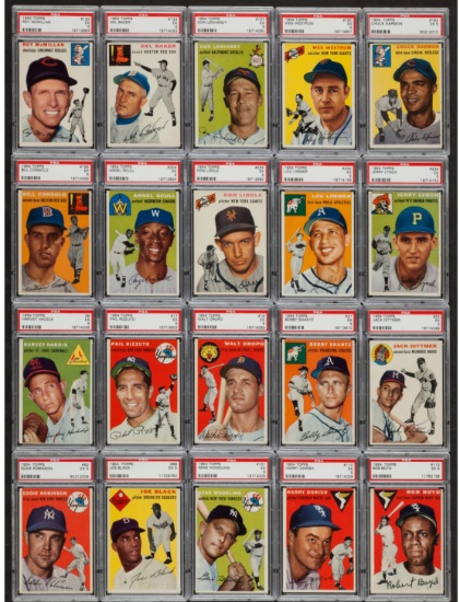 1954 Topps Baseball PSA Graded Collection of TWENTY (20).