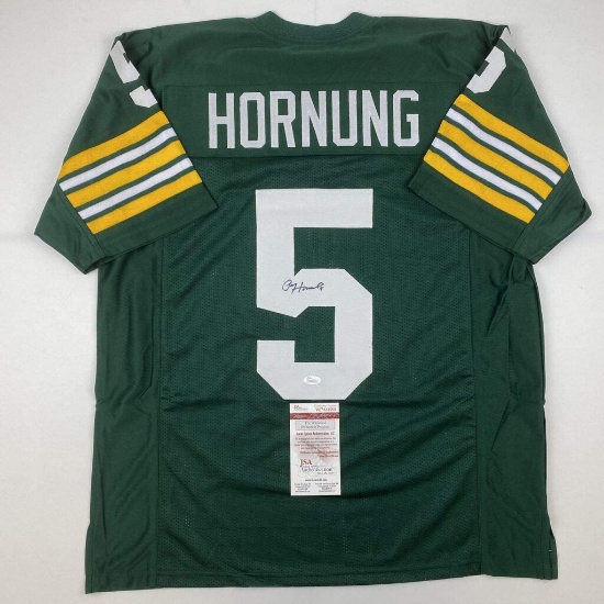 Signed Paul Hornung Green Bay Green Football Jersey JSA COA